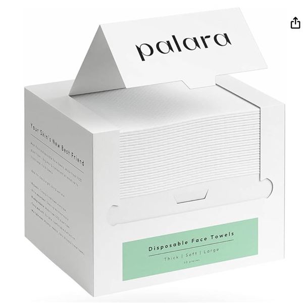 Palara Disposable Face Towels, 50 Pieces, Thick and Soft, Large Size