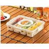 Image 1 : Divided Fruit Veggie Serving Tray with Lid and Handle,Air-Tight Food Containers,Snack 4 Compartment 