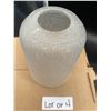 Image 3 : Litex Linen White 5.5-in x 4.3-in Textured Glass Cylinder Shade Pack of 4