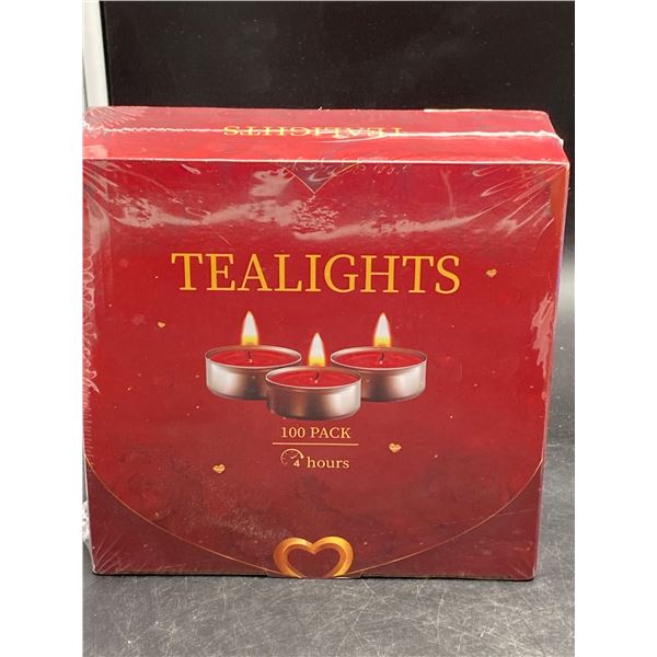 100-Count Tealights, Approximately 4-Hour Burn Time RED
