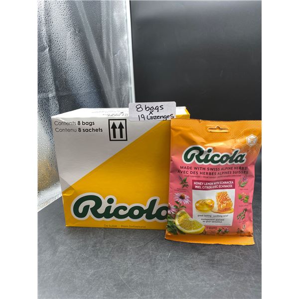 Ricola Honey Lemon Lozenges with Echinacea, 8 Bags, 19 Lozenges Per Bag