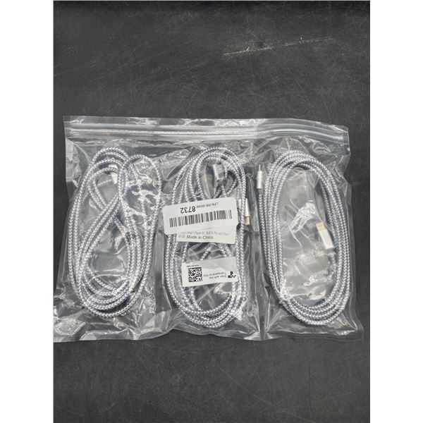 Braided Lightning to USB Cable for Apple Devices Ð Lot of 3