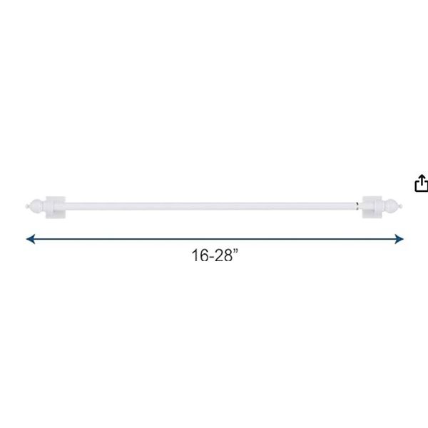 Kenney Magnetic Curtain Rod, 16-28 Inches, White Finish