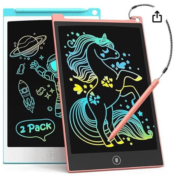 2 Pack LCD Writing Tablet, 8.5 Inch Colorful Doodle Board Drawing Tablet for Kids