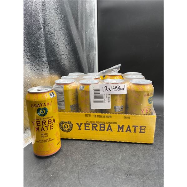Guayaki Yerba Mate Peach Flavored Ð 12 Cans x 458mL Each