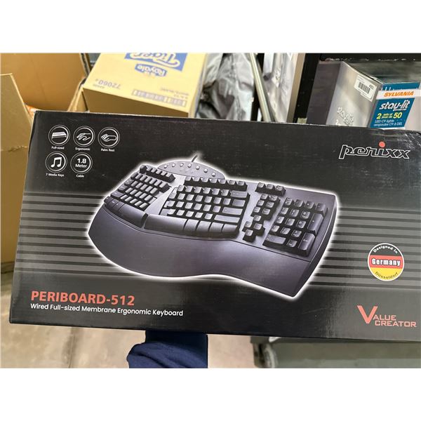 Perixx Periboard-512 Wired Full-Sized Membrane Ergonomic Keyboard