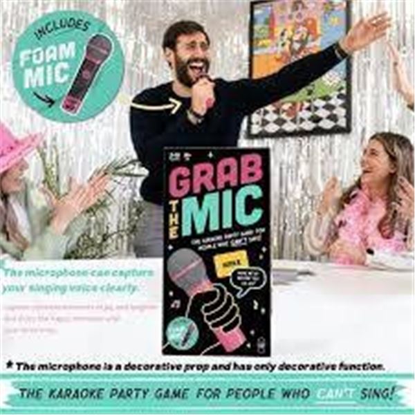 Grab The Mic Karaoke Party Game for 2-10 Players, Ages 8+