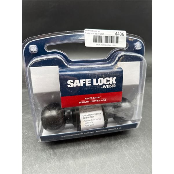 Weiser Safe Lock Keyed Entry Door Knob