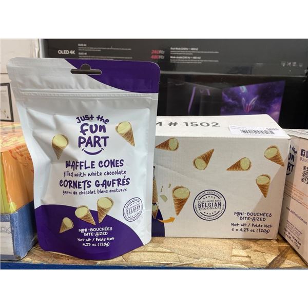 Just The Fun Part Waffle Cones With White Chocolate, 4.23 oz Pack