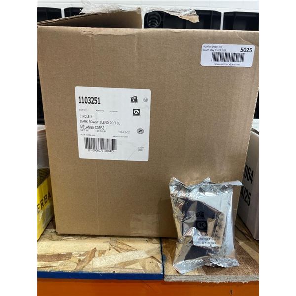 Circle K Dark Roast Blend Coffee – 128 Packs, 2.5 oz Each