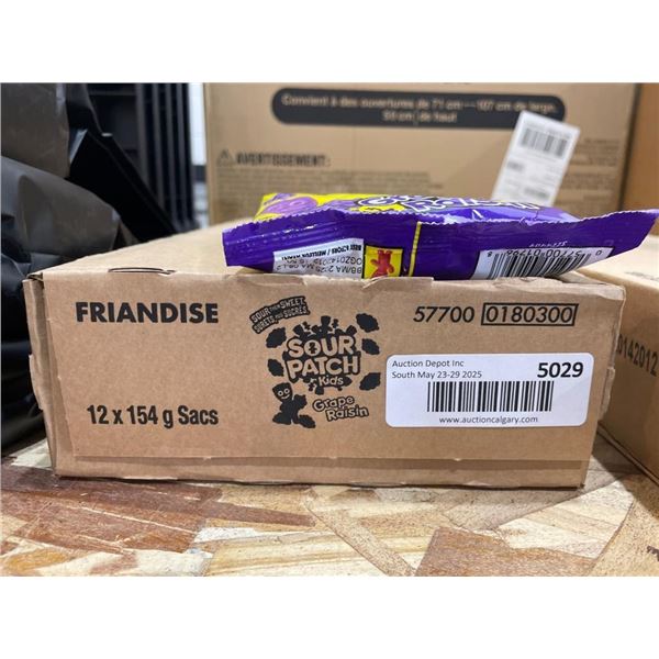 Sour Patch Kids Grape Raisin Candy, 12 x 154 g Bags