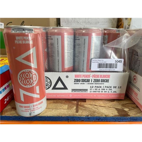 ZOA White Peach Zero Sugar 12-Pack Beverage Cans