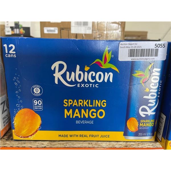 Rubicon Exotic Sparkling Mango Beverage, 12 Cans, 355mL Each