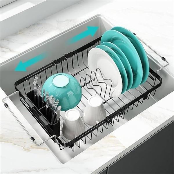 Single Layer Telescopic Dish Drying Rack& nbsp;