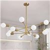 Image 1 : Modern Sputnik Chandelier Light Fixture, Model 8006PL-12GD-US