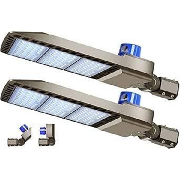 LED Parking Lot Light 300W 2-Pack with IP65 Photocell Dusk to Dawn