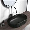 Image 1 : bathivy Matte Black Oval Bathroom Vessel Sink, 23.6” x 15.7” Above Counter Wash Bo