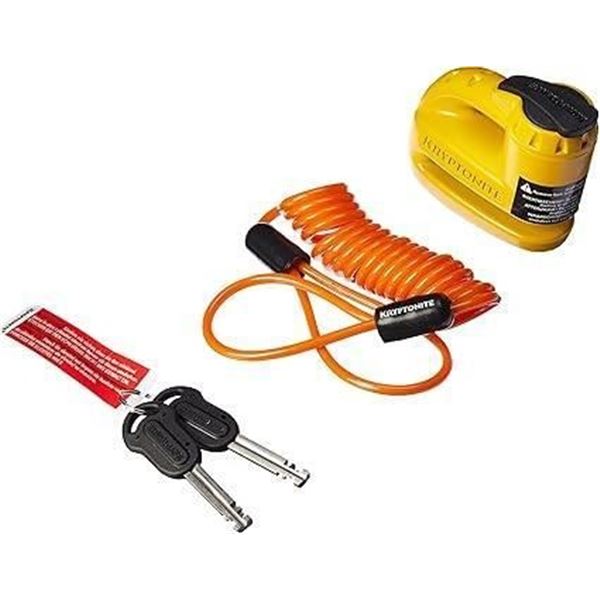 Kryptonite Keeper 4.10 Yellow Disc Lock with Orange Cable