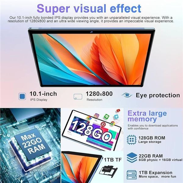 Biegedy Tablet with 10.1 Inch Display and Multi-Function Capabilities