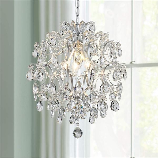 Bestier Chandelier Crystal Raindrop Lighting Ceiling Light Fixture Lamp for Dining Room Bathroom Bed