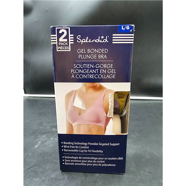 Splendid Gel Bonded Plunge Bra 2-Pack, Size L/6