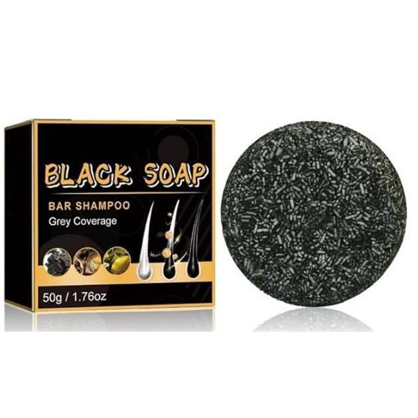 Jaysuing Black Soap Bar Shampoo Grey Coverage 2x50g