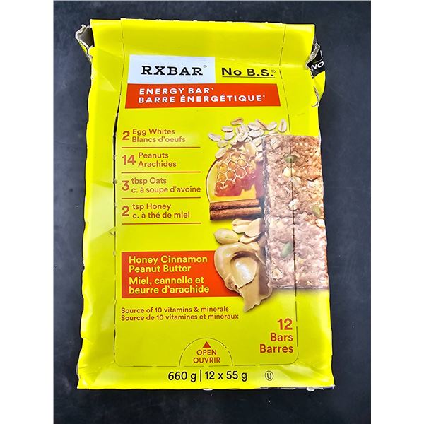 RXBAR No B.S. Energy Bars, Honey Cinnamon Peanut Butter, 660g, 12 Count