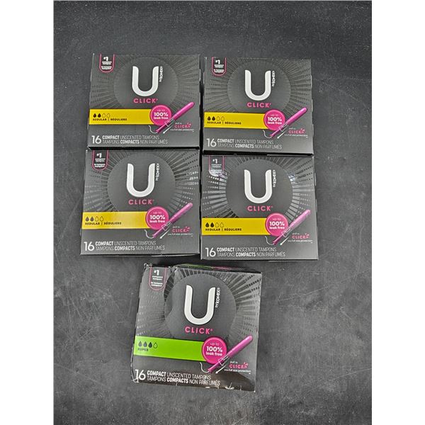 U by Kotex Click Compact Tampons, 16 Count, Assorted Sizes