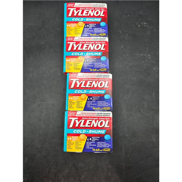 4 Tylenol Cold + Rhume, Extra Strength, 10 Caplets Each