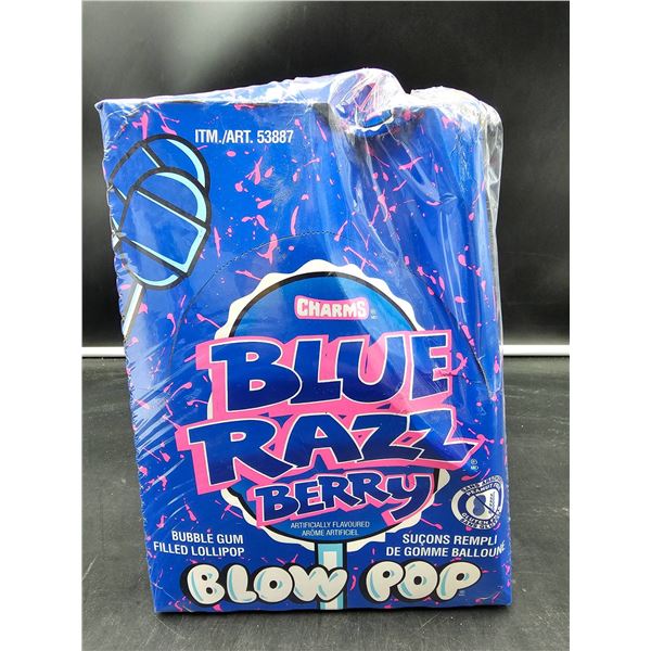 Charms Blue Razz Berry Blow Pop Bubble Gum-Filled Lollipops, 48 Count
