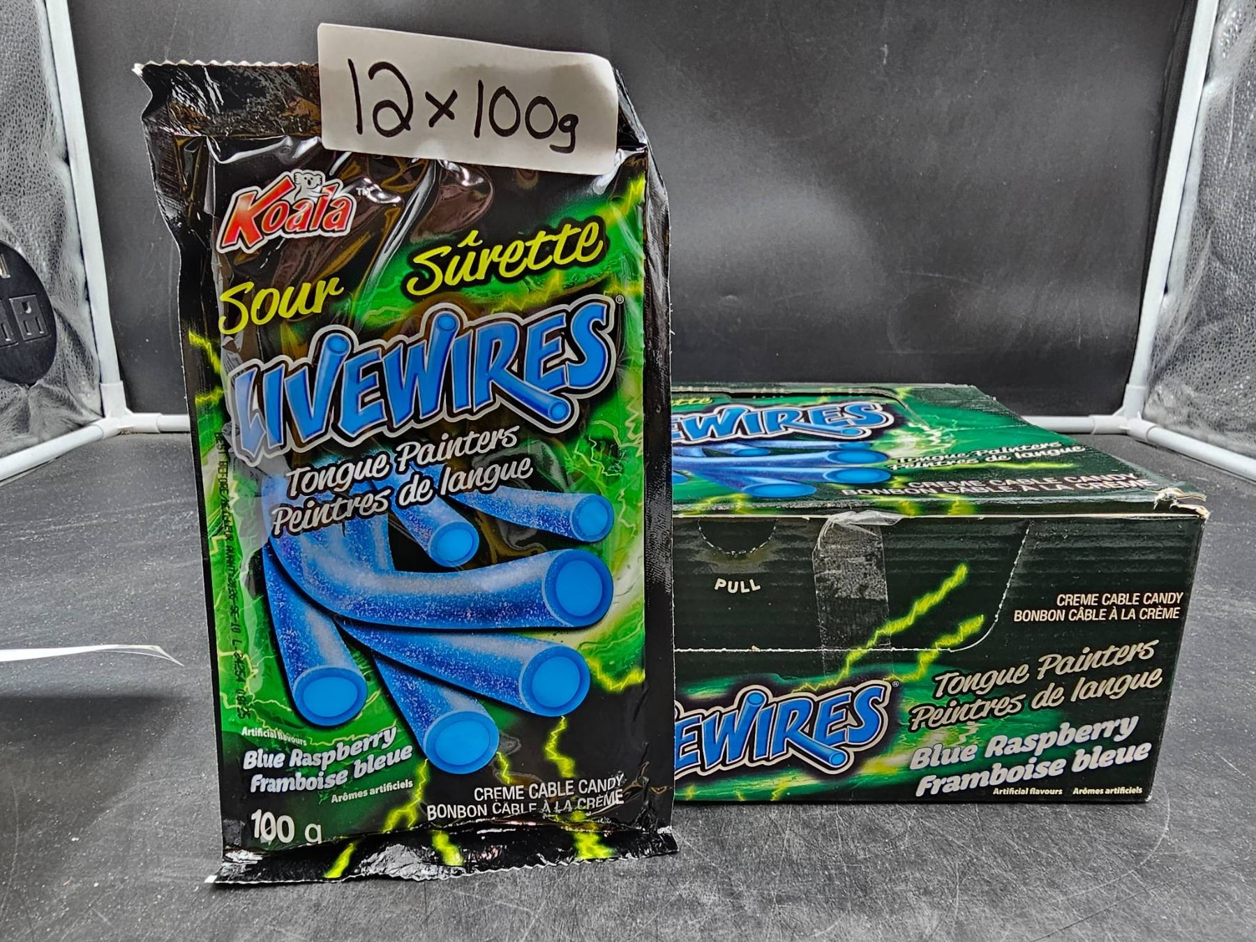 Koala Raspberry Koala Sour Livewires Blue Raspberry Tongue Painters 12 x 100g Packs