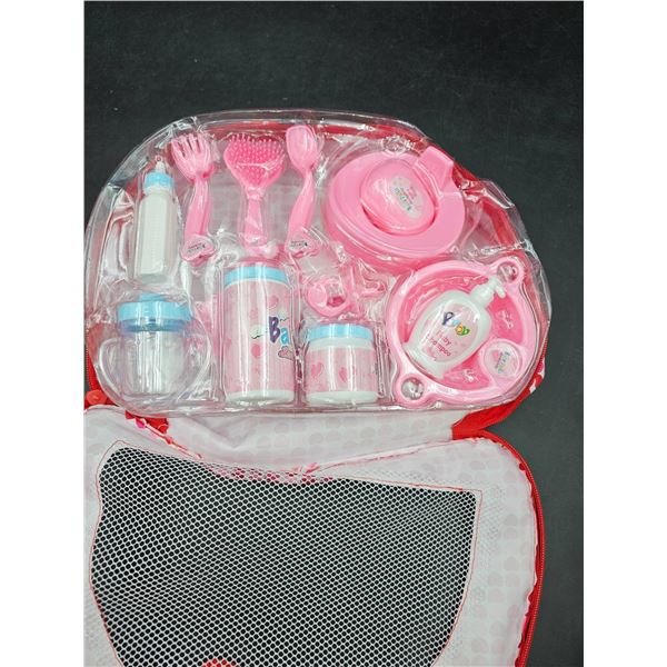 Prextex Baby Doll Accessories In Carrying Bag, 18 Pieces