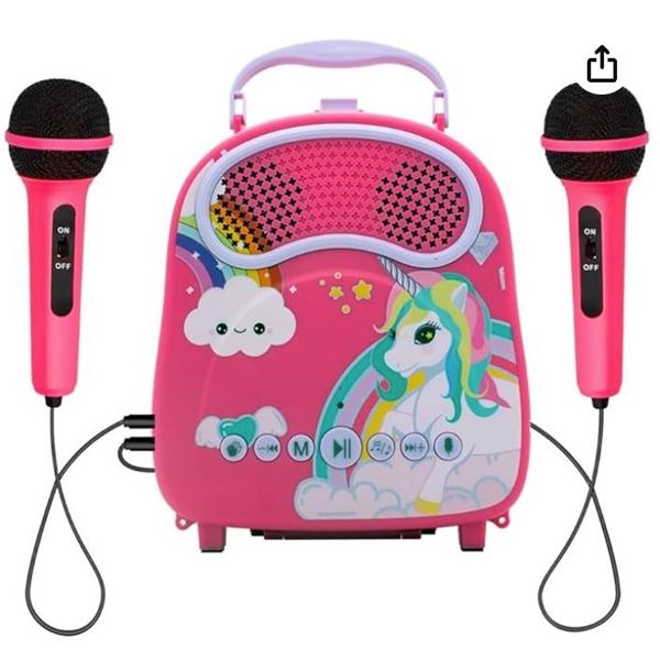 Kids Karaoke Machine 2 Microphones Singing Karaoke Speaker with Voice Changer