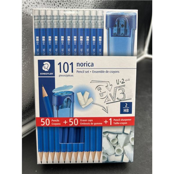Staedtler Norica Pencil Set With Eraser Caps And Sharpener, 101 Pieces