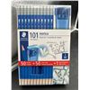 Image 1 : Staedtler Norica Pencil Set With Eraser Caps And Sharpener, 101 Pieces
