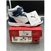 Image 1 : Puma Rebound V6 Mid AC+ KidsÕ Athletic Shoes, Size 10C, Club Navy/White