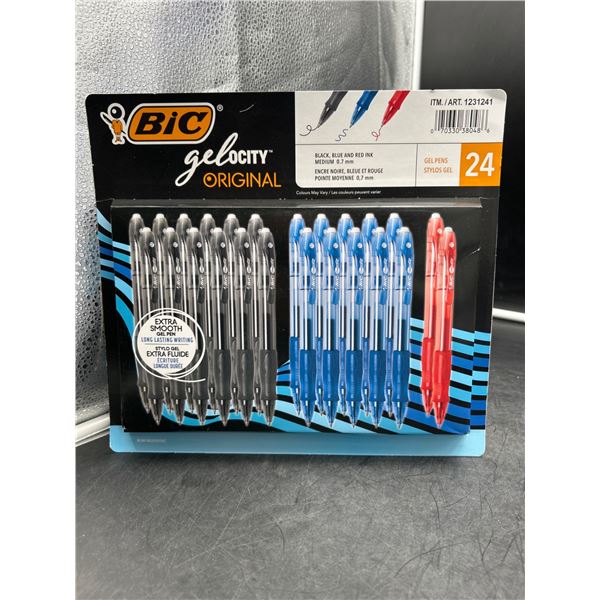 BIC Gelocity Retractable 24-Count Pens Ð Blue, Black, Red Ink