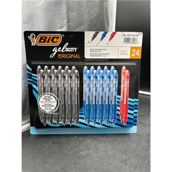 BIC Gelocity Retractable 24-Count Pens Ð Blue, Black, Red Ink