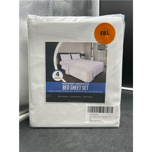 Utopia Bedding Full Size Bed Sheet Set with 4 Pieces, White