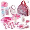 Image 1 : Prextex Baby Doll Accessories in Carrying Bag, 18 pcs