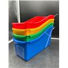 Image 1 : 4 Multicolor Stackable Plastic Storage Bins