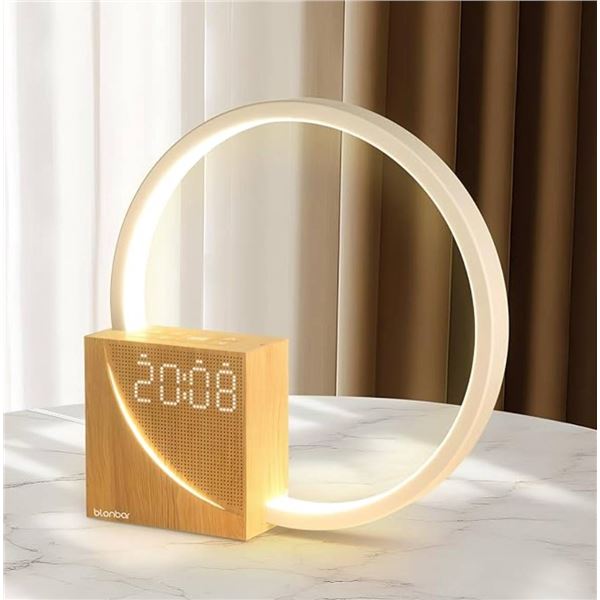 Blonbar Bedside Lamp, Sunrise Alarm Clock Touch Table Lamp with 10 Natural Sounds, Desk Lamp, Touch 
