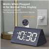 Image 1 : Kogonee Wooden Digital Alarm Clock with Power Adapter and USB Port gray