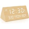 Image 1 : Kogonee Wooden Digital Alarm Clock with Power Adapter and USB Port