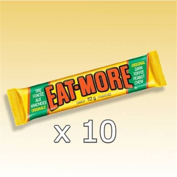 10 Eat-More Peanut Chew Candy Bars, 52 g Each