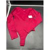 Image 2 : Mangopop WomenÕs Long-Sleeve Bodysuit, Red, Size M