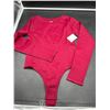 Image 2 : Mangopop WomenÕs Long-Sleeve Bodysuit, Red, Size M