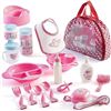 Image 1 : Prextex Baby Doll Accessories in Carrying Bag, 18 Pieces