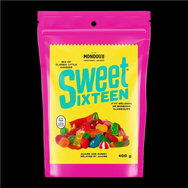 Mondoux Sweet Sixteen Jelly Candies 3 Bags x 400g Each