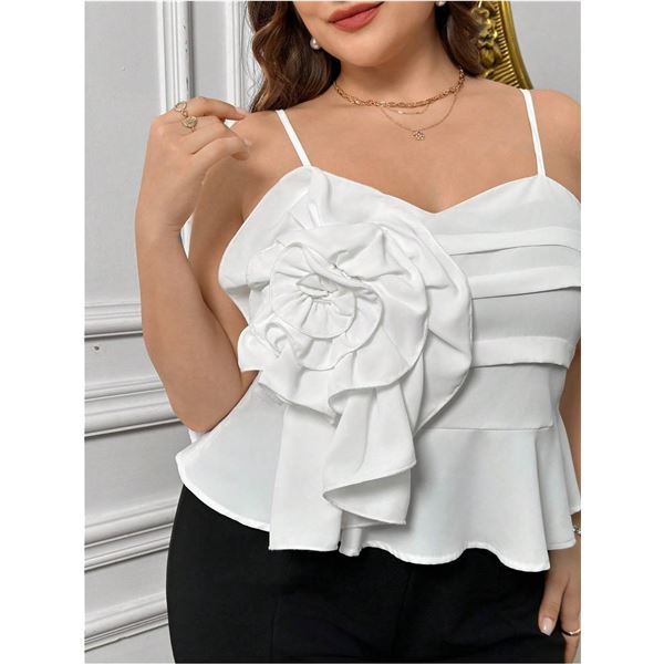 White Sleeveless Corset-Style Top with Adjustable Straps